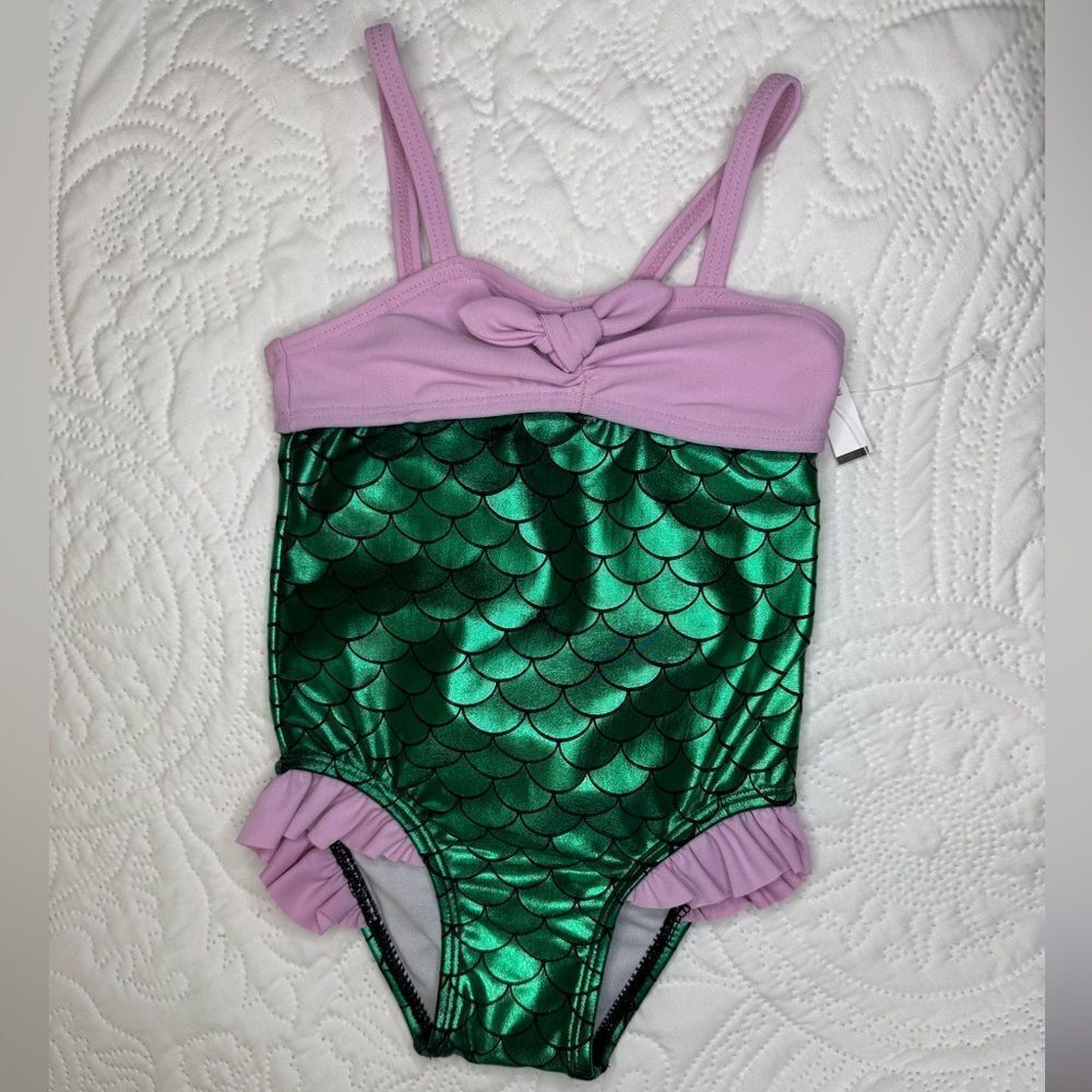 Kids Mermaid Swimsuit in Green and Purple